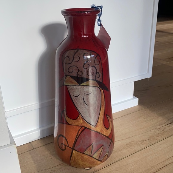 Other - Dark Red Abstract Lady Vase